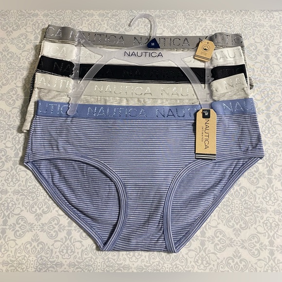 NWT Nautica Intimates Organic Cotton Hipster Panties, 5-Pack - Picture 3 of 16